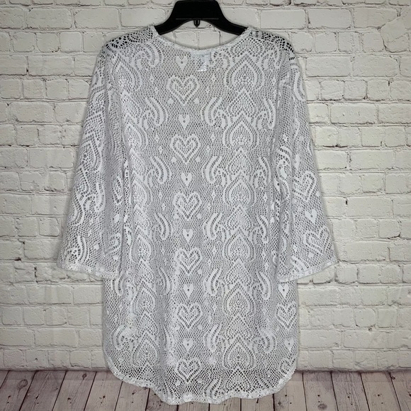 Jordyn Taylor Womens White See-Through Swim Coverup Size XL - Picture 6 of 10